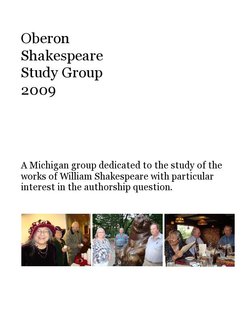 Oberon Shakespeare Study Group 2009