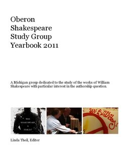 Oberon Shakespeare Study Group Yearbook 2011