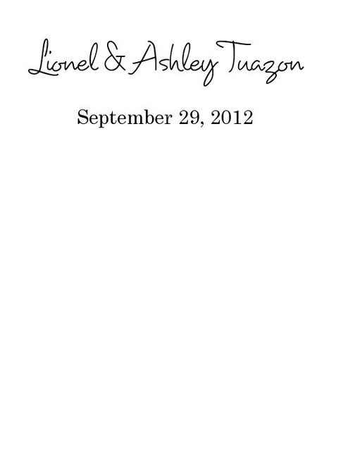 Lionel & Ashley Tuazon